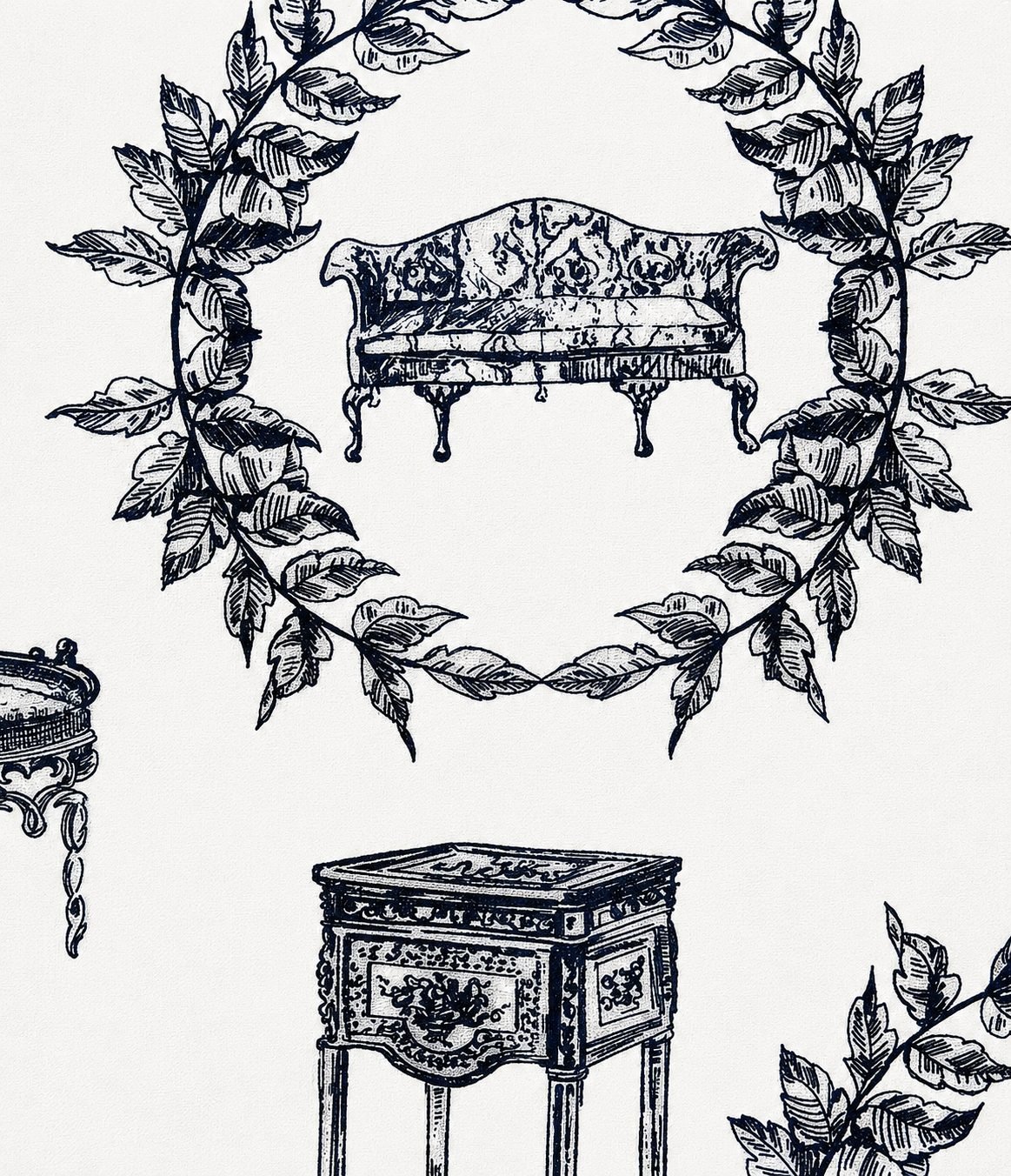 Antique Furniture Illustration Print - 807