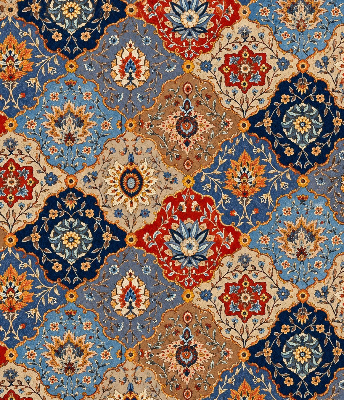 Traditional Persian Floral Print - 808