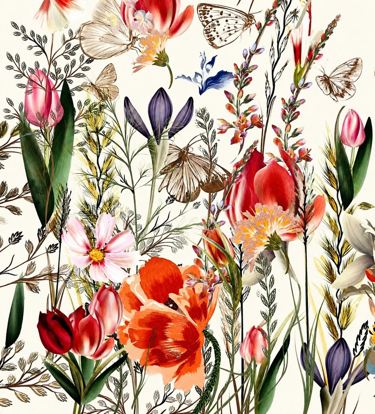 Butterfly & Wildflower Print - 810