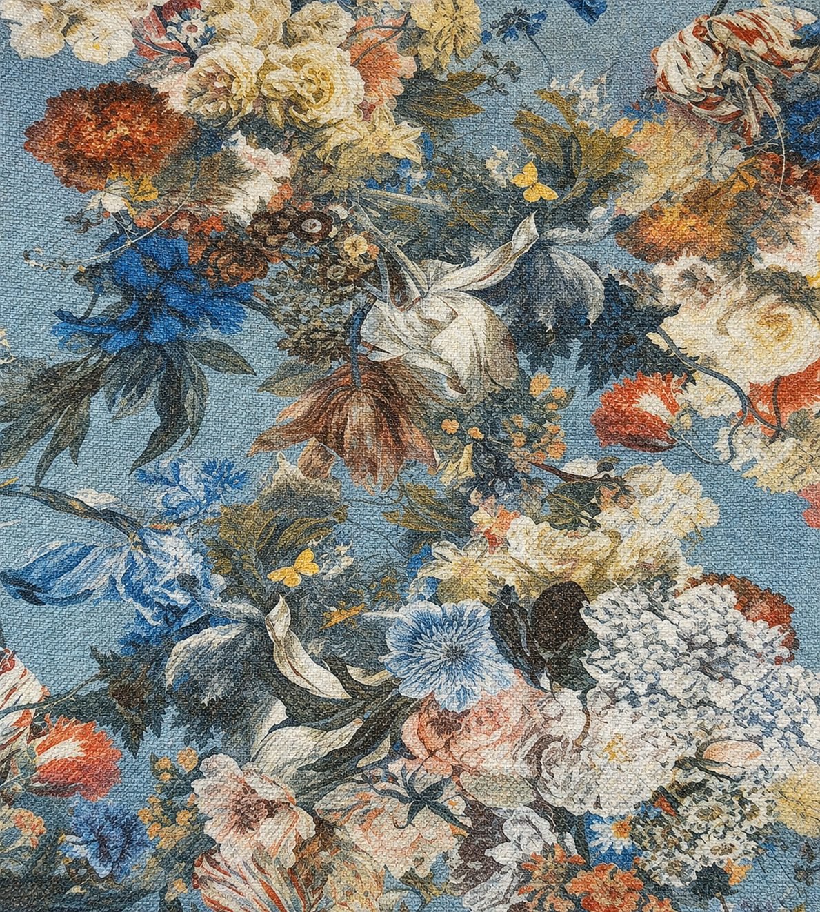 Vintage Blue Botanical Floral Print - 822